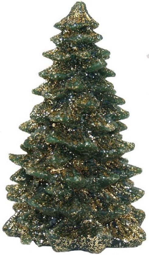 Kerst Kaarsen Dennenboom - Per 2 Stuks - 13x8 cm - Groene Kerstboom Kaars - Kerst Decoratie - Figuurkaars