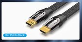 Vention Platte HDMI 2.0 Kabel & Nylon Gevlochten Draad HDMI 2.0 3 meter ondersteunt tot 4K60Hz Zink Legering