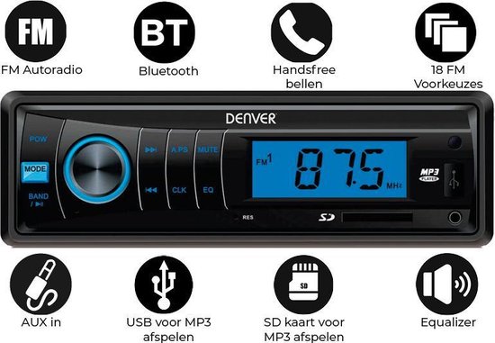 verraad Madeliefje Sobriquette Denver CAU-444BT - Autoradio - Bluetooth - Handsfree bellen - FM radio -  USB & SD... | bol.com