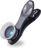 DrPhone APL-24XMH - Smartphone Lens - Super Macro (Microscoop Lens) 12x + 24X - 2 In 1 Clip-On kit - Zwart