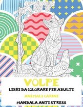 Libri da colorare per adulti - Mandala Anti stress - Animali carini - Volpe