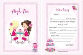 Uitnodigingen Kinderfeestje High Tea - High Tea Verjaardagsfeest - Meisjes - 10 stuks
