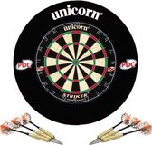 Unicorn - Striker Home Dartset - Dartbord met Beschermring en 2 sets Dartpijlen - Zwart