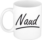 Naud naam cadeau mok / beker met sierlijke letters - Cadeau collega/ vaderdag/ verjaardag of persoonlijke voornaam mok werknemers