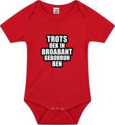 Trots dek in Broabant geborruh ben tekst baby rompertje rood jongens en meisjes - Kraamcadeau - Brabant geboren cadeau 80 (9-12 maanden)