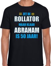 Verjaardag t-shirt rollator 50 jaar Abraham - zwart - heren - vijftig jaar cadeau shirt XL