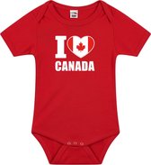 I love Canada baby rompertje rood jongens en meisjes - Kraamcadeau - Babykleding - Canada landen romper 80 (9-12 maanden)