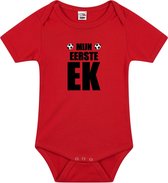 Mijn eerste EK verkleed baby rompertje rood jongens en meisjes - Kraamcadeau -  EK / WK babykleding/outfit 92 (18-24 maanden)