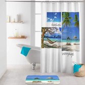 Livetti | Rideau de douche | Shower Curtaon | Polyester | 180 x 200 | Cancun