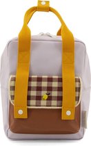 Sticky Lemon Rugzak Small Gingham - Chocolate sundae + daisy yellow + mauve lilac