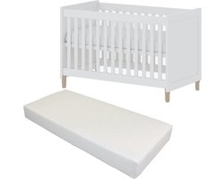 Product: Born Lucky ® Baby Bed Met Matras Stockholm Wit 60 x 120 cm, van het merk