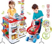 Buxibo Speelgoed Supermarkt Inclusief winkelwagen - Speelgoedwinkeltje - Speelgoed voor kinderen - Leren Boodschappen Doen - 82x48x41CM