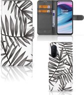 PU Premium Housse pour OnePlus Nord CE 5G Portefeuille Feuilles Grises