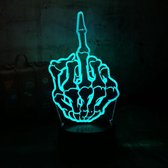 Nachtlampje Home Decoratie Finger RGB LAMP 3D Middle Finger NIGHT/DAY Lamp