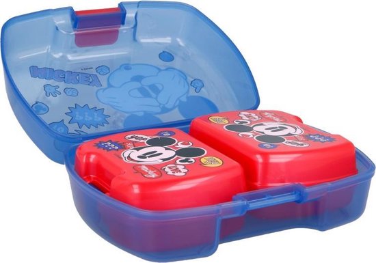 Minnie Mouse (Disney) Sandwichbox voor kinderen met 3 compartimenten - Snackdoos - Versierde lunchbox, 1 stuk (1 pak), Minnie Mouse - Disney