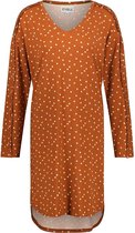 Cyell ART OF DOT dames nachthemd lange mouwen - roestbruin met dots - Maat 42 Roestbruin met dots maat 42 (XL)