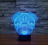 Pug Nachtlampje, RGB LED Verlichting met Lieflijke Hond Design, Perfecte Home Decoratie voor Pug Liefhebber