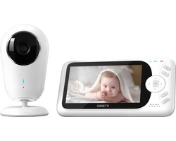 Orretti® V10 Babyfoon met camera - MEGA LCD Scherm - Nieuw Model - Terugspreekfunctie - Temperatuurbewaking - Slaapliedjes - Lange Afstand en hoge Batterij Capaciteit - Wit