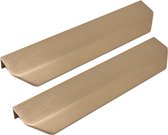 Handgreep - Mat Goud Kleurig - Messing Kast - platliggende greep 20 CM. - 2 Stuks  - Ladegreep - Meubelgreep