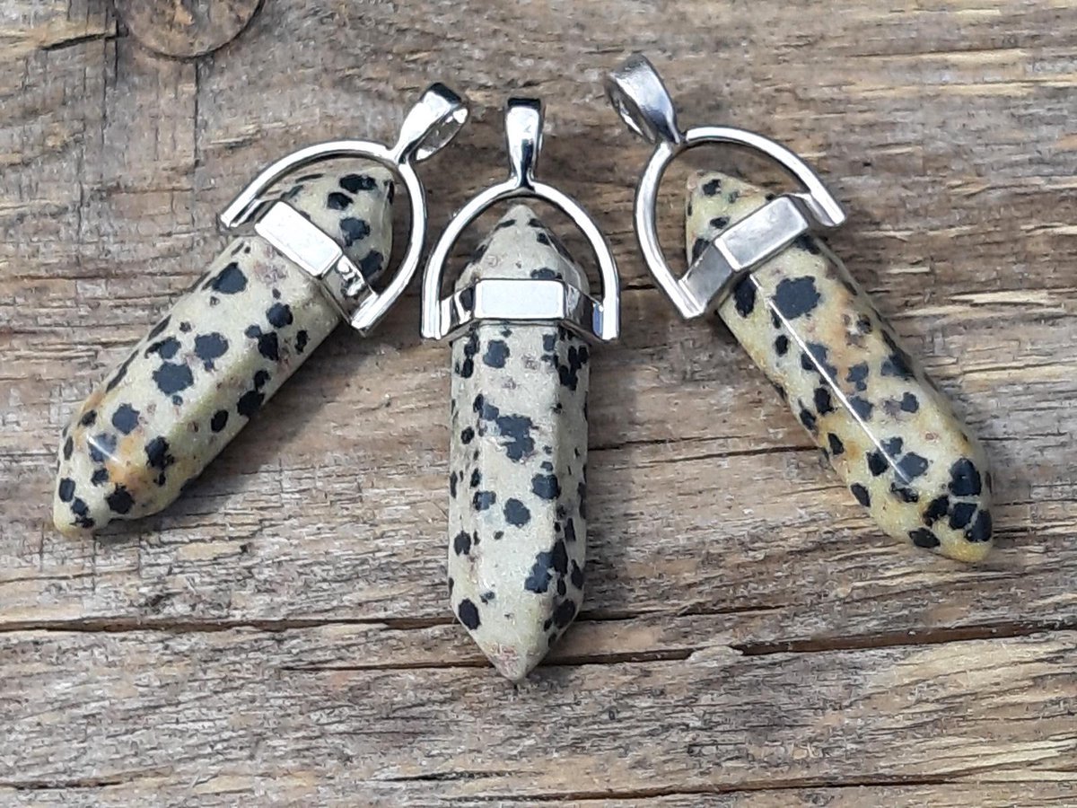 Edelsteen Jaspis Dalmatiër - pendel - healing punt hanger