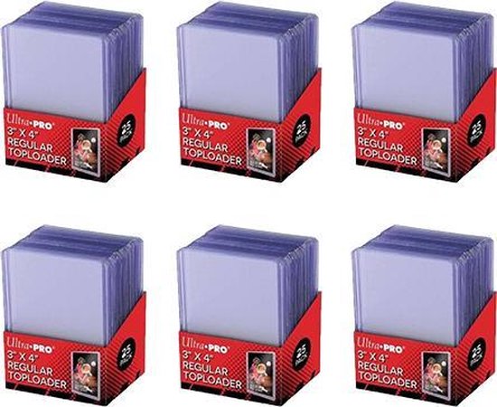 Afbeelding van het spel Ultra Pro Toploader Bundel I  3 x 4 regular I 150 stuks I 76,2 x101,6mm (25ct) I Trading Card Game I 6 packs I Transparant I Pokémon