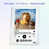 Spotify Glasplaat | Formaat 17 x 22 cm. | Van echt glas met facetrand | sportbeker.nl | Spotify op gls as | Gepersonaliseerd met foto | persoonlijk geschenk | Moederdag | Vaderdag
