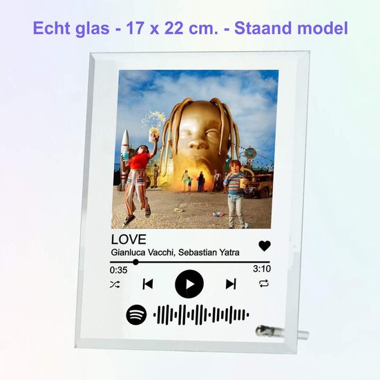 lont prioriteit Baars Spotify Glasplaat | Formaat 17 x 22 cm. | Van echt glas met facetrand |  sportbeker.nl... | bol.com