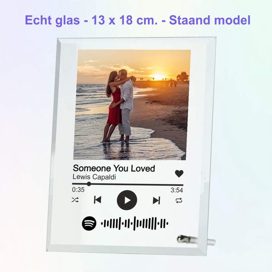 Spotify Glasplaat | 14 x 19 cm. | Moederdag Cadeau | Van echt glas met  facetrand |... | bol.com
