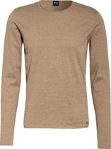 HUGO BOSS regular fit trui - heren trui katoen met kasjmier O-hals - beige -  Maat: XL