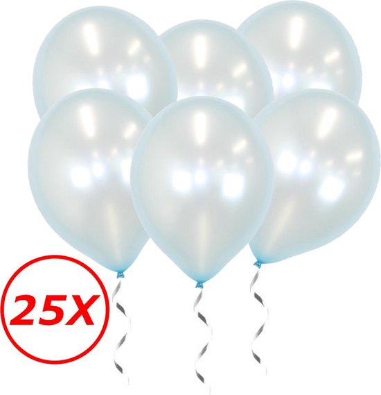 Licht Blauwe Ballonnen Metallic 25 Stuks Feestversiering Gender Reveal Verjaardag Ballon