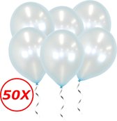 Licht Blauwe Ballonnen Metallic 50 Stuks Feestversiering Gender Reveal Verjaardag Ballon