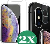 Geschikt voor iPhone XS Max Screen Protector Glas en Camera Screenprotector - 2 Stuks