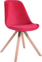 CLP Toulouse - Eetkamerstoel - Vierkant frame - Fluweel rood natura