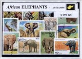 Afrikaanse olifanten – Luxe postzegel pakket (A6 formaat) : collectie van 25 verschillende postzegels van Afrikaanse olifanten – kan als ansichtkaart in een A6 envelop - authentiek