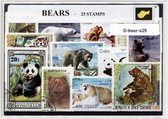 Beren – Luxe postzegel pakket (A6 formaat) : collectie van 25 verschillende postzegels van beren – kan als ansichtkaart in een A6  envelop - authentiek cadeau - kado -kaart - diere