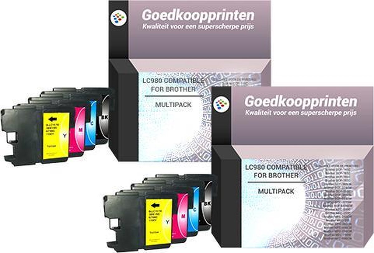 ACTIE: Brother LC-980 inkt cartridges / LC-1100 (8 ST) - Huismerk