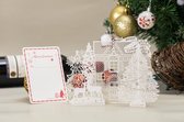 2 x 3D Pop up Kerstkaart Dreaming of a white Christmas met bericht paneel incl. enveloppen en 8 feestelijke sluitzegels