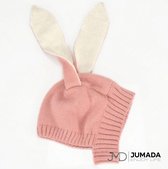 Jumada's Mutsje met Konijnenoren voor Baby - Kindermuts - Bunny Muts - Roze