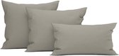 Heckett & Lane Wafel - Kussensloop - 50x50 cm - Taupe Grey - 2 Stuks