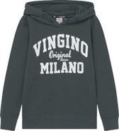 Vingino Hoodie Basic Logo Jongens Katoen Groen/wit Maat 92