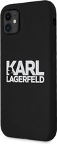 Karl Lagerfeld Silicone Back Case - Geschikt voor Apple iPhone 12 Mini (5.4") - Zwart