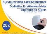 Premfy Olievellen voor papierversnipperaar 20 stuks - Voordeelverpakking - Olievellen papiervernietiger - Olie papierversnipperaar - Shredder Oil sheets 20 Pack