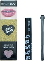Beauty Blvd Glitter Lips Vintage Pretty 3 Piece Gift Set: Gloss Bond 3.5ml - Glitter 3g - Lip Brush