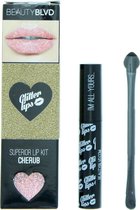 Beauty Blvd Glitter Lips Cherub 3 Piece Gift Set: Gloss Bond 3.5ml - Glitter 3g - Lip Brush