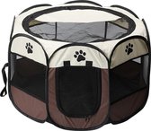 Draagbare Huisdier Kooi Opvouwbare Huisdier Tent Outdoor Hond Huis Octagon Kooi Voor Kat Indoor Box Puppy Katten Kennel Gemakkelijke Bediening Coffee 74x43cm