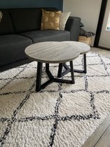 Set industriële ronde salontafels met kleur antraciet mat zwart onderstel