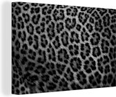 Tableau sur toile Impression Panthère - noir et blanc - 60x40 cm - Décoration murale