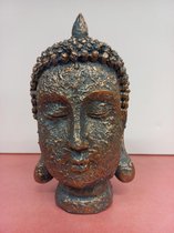 Relaxdays Boeddha hoofd-buddha-polyresin-tuindecoratie-tuinbeeld-interieurdecoratie-boeddhahoofd-26 cm hoog