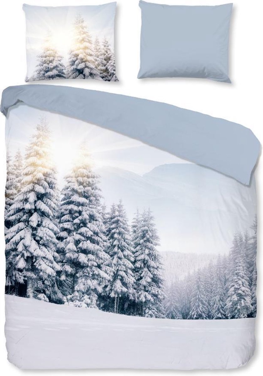 Zachte Dekbedovertrek Lits-Jumeaux Snow Mountain | 240x200/220 | Soepel En Kleurecht | Strijkvrij