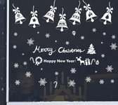 Kerst Raamstickers Wit - Raamdecoratie kerst met tekst- Kerststickers - Sneeuwvlokken - Herbruikbaar